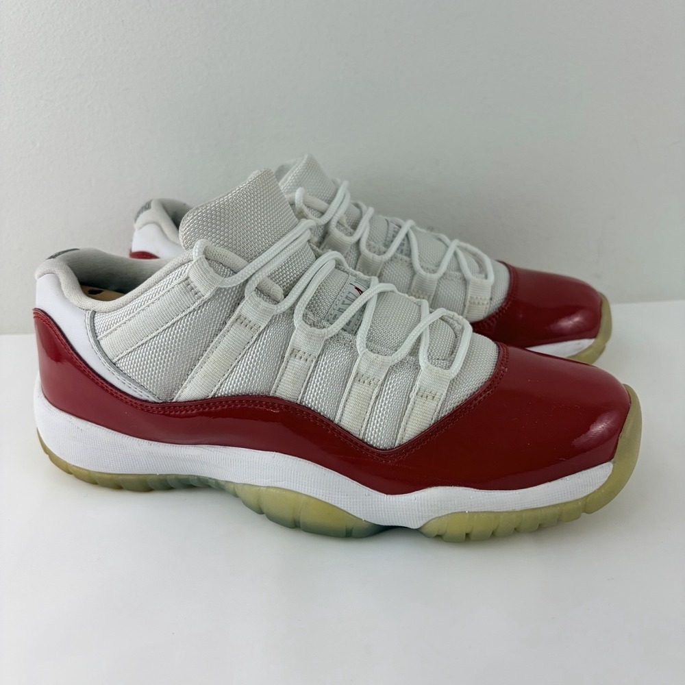 Jordan 11 Low White Red Youth Basketball Shoes Size 6.5Y‎ Patent Leather